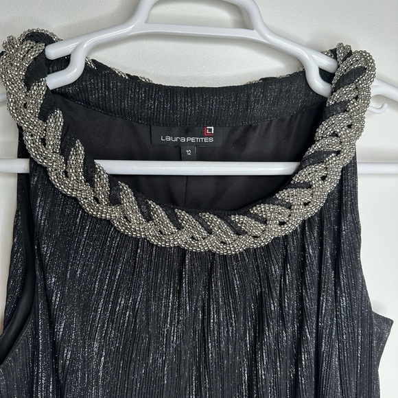 Laura petites black & silver mini dress - Picture 5 of 8